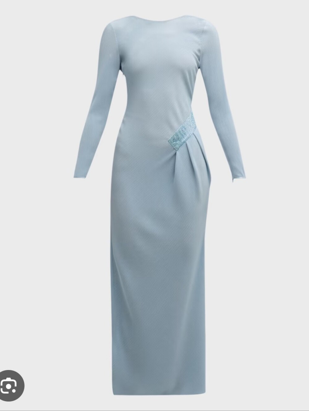 NWT Giorgio Armani Plisse Gown With Beaded Hip Detail
